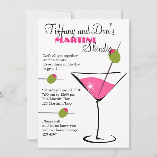 Martini Shindig! Custom Invitation