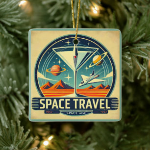 Martini Space Travel 1957 New Worlds Logo Ceramic Ornament
