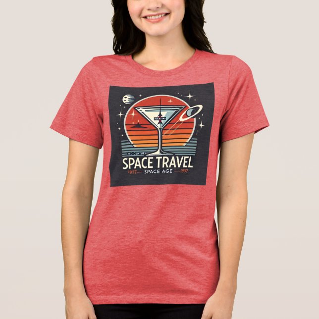 Martini Space Travel 1957 Space Age Logo Tri-Blend Shirt (Front)