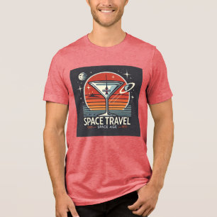 Martini Space Travel 1957 Space Age Logo Tri-Blend Shirt