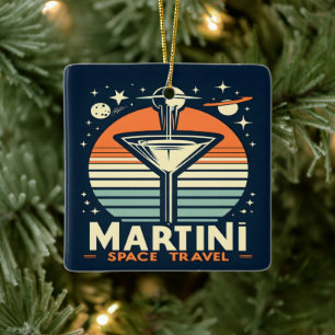 Martini Space Travel Lift Off Logo Ceramic Ornament