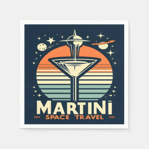 Martini Space Travel Lift Off Logo Napkins