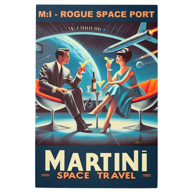 Martini Space Travel Poster Rogue Space Port (Front)