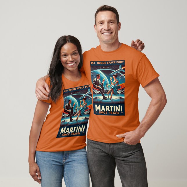 Martini Space Travel Poster Rogue Space Port T-Shirt (Unisex)