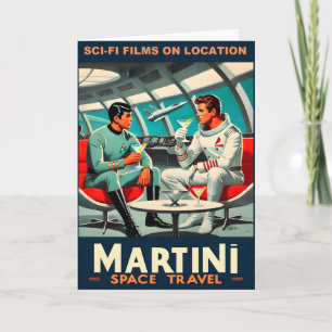 Martini Space Travel Poster Sci-Fi Films In Space Card