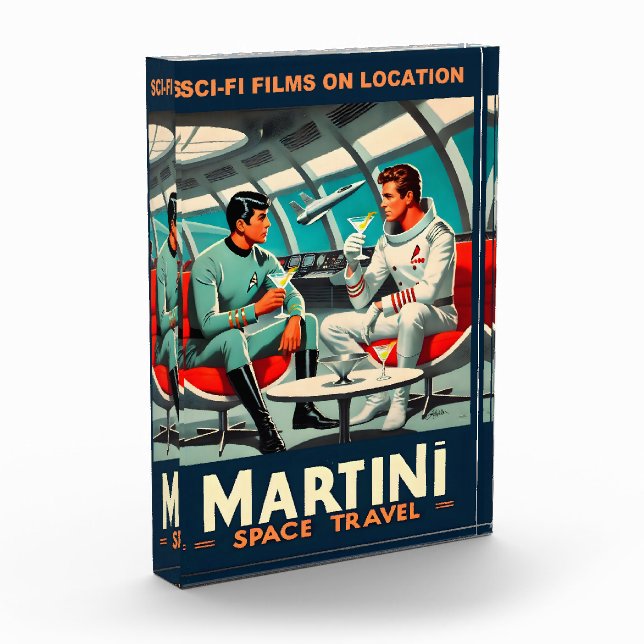 Martini Space Travel Poster Sci-Fi Films In Space Photo Block (Left)