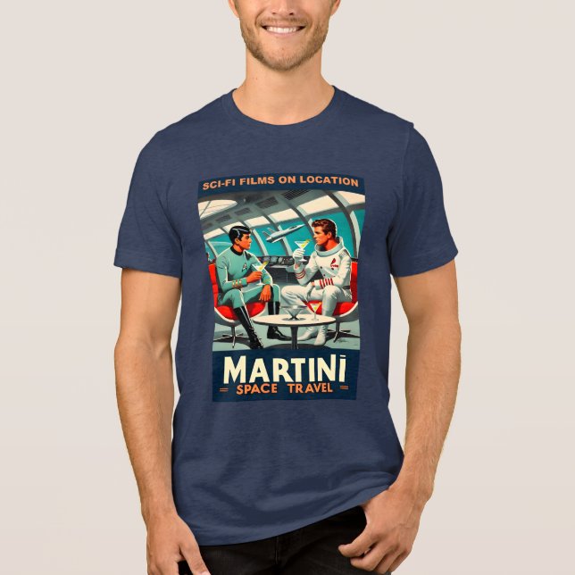 Martini Space Travel Poster Sci-Fi Films In Space Tri-Blend Shirt (Front)