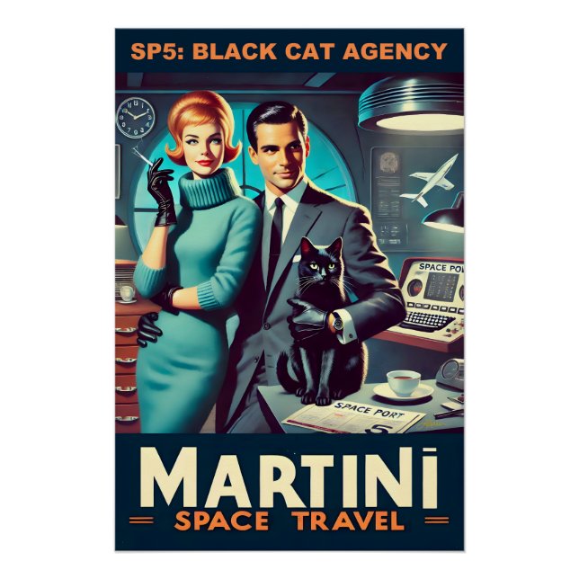 Martini Space Travel Poster SP5: Black Cat Agency (Front)