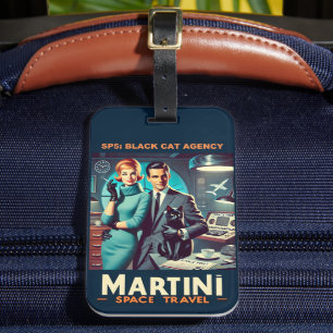 Martini Space Travel Poster SP5: Black Cat Agency Luggage Tag