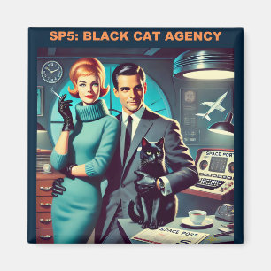 Martini Space Travel Poster SP5: Black Cat Agency Magnet