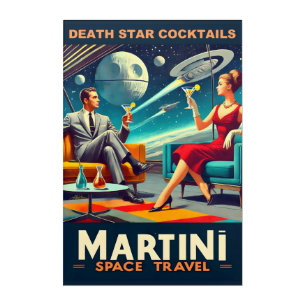 Martini Space Travel Posters Death Star Cocktails Acrylic Print