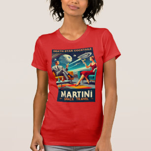 Martini Space Travel Posters Death Star Cocktails T-Shirt