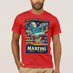 Martini Space Travel Posters Death Star Cocktails T-Shirt