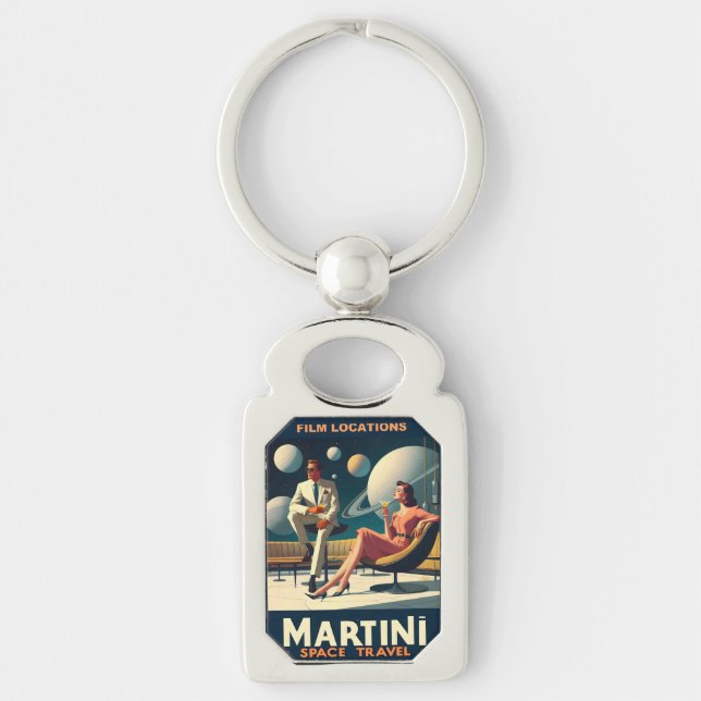 Martini Space Travel Posters Film Locations Keychain (Front)