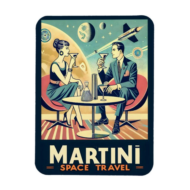 Martini Space Travel Posters Flight Crew Magnet (Vertical)