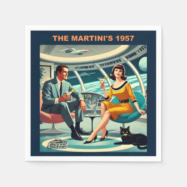 Martini Space Travel Posters The Martini's 1957 Napkins (Front)