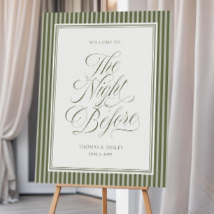 Martini Striped Rehearsal Dinner Welcome Sign Temp