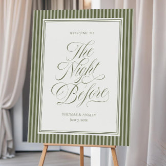 Martini Striped Rehearsal Dinner Welcome Sign Temp