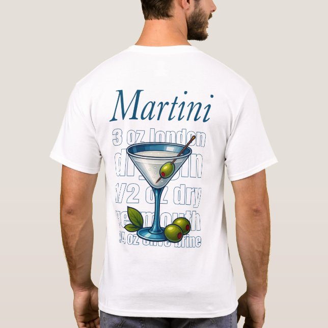Martini T-Shirt – Classic Gin or Vodka Cocktail (Back)