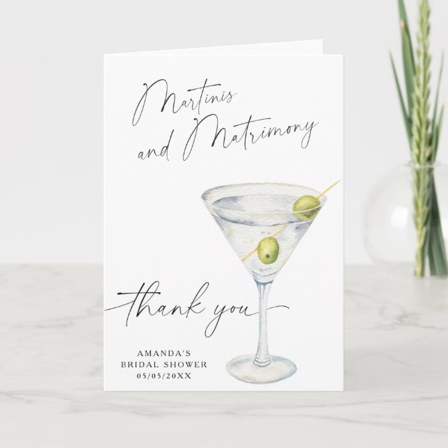 Martini Thank you Bridal shower  (Front)
