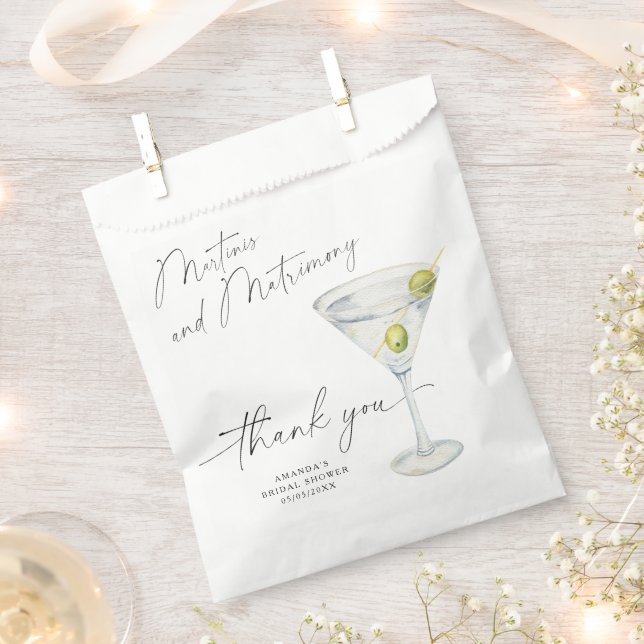 Martini Thank you Bridal shower  Favor Bag (Clipped)