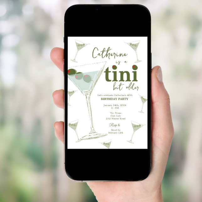 Martini Theme Party digital and printable Invitation (Front Digital)