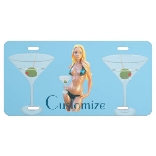 Martini time Bikini Babe Thunder_Cove License Plate