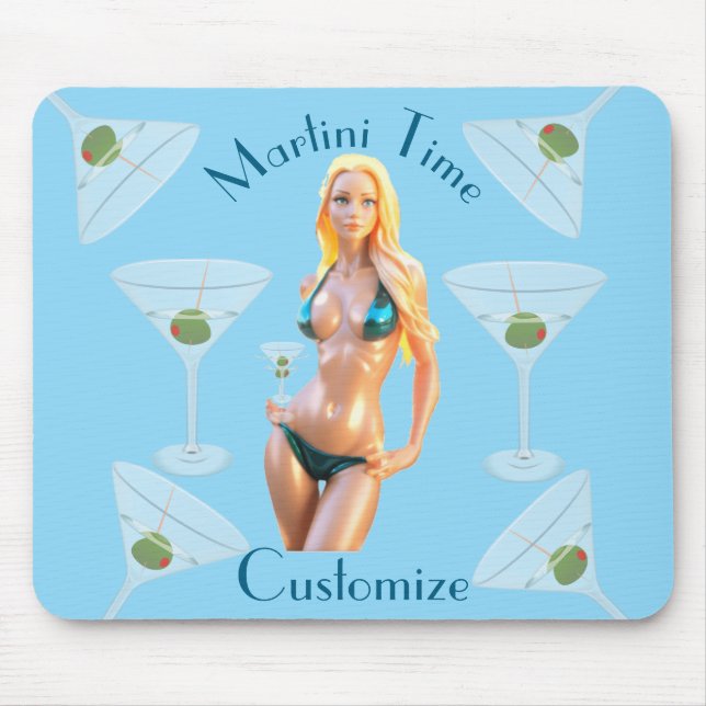 Martini time Bikini Babe Thunder_Cove  Mouse Pad (Front)