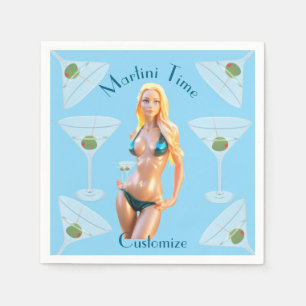 Martini time Bikini Babe Thunder_Cove Napkins