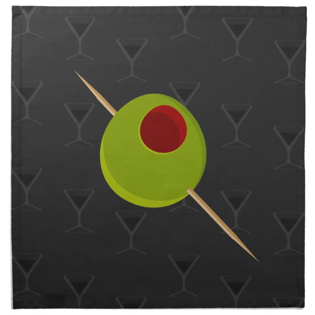 Martini Time Black Napkin (Front)