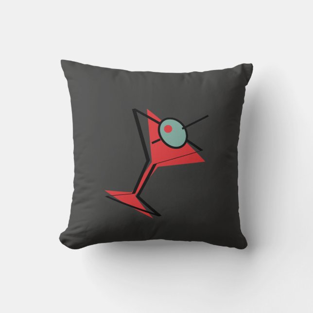 Martini Time Right Throw Pillow (Front)