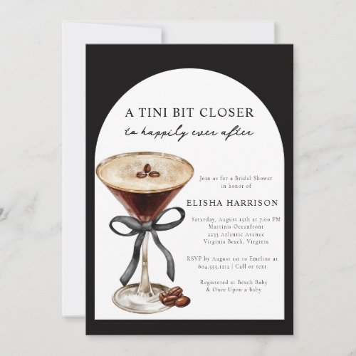 Martini Tini Bit Closer Stripe Bridal Shower  Invitation