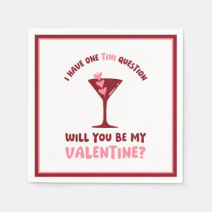 Martini Valentine Chic & Trendy Galentines Day Napkins