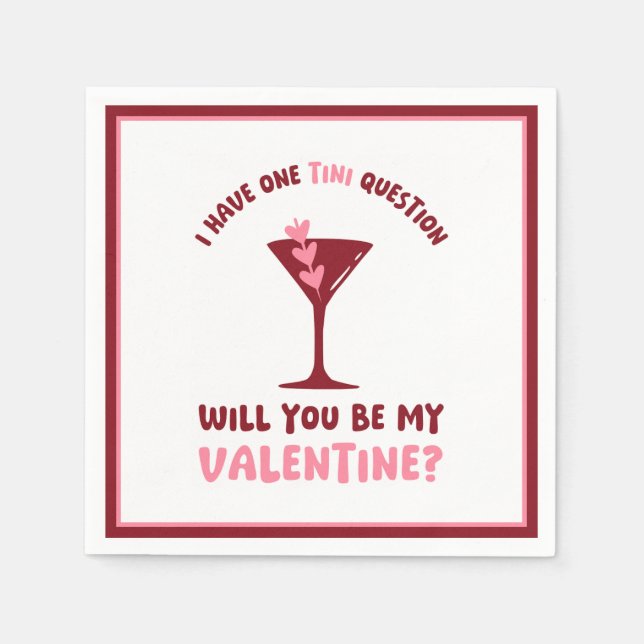  Martini Valentine Chic & Trendy Galentines Day Napkins (Front)