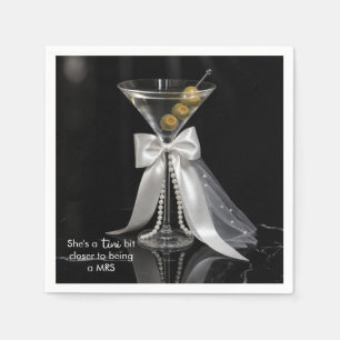 Martini with a Bridal Veil and Pearls Napkins