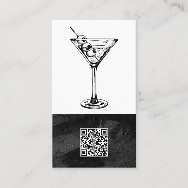 Martini with Olives | Cocktail Business Card (Front)
