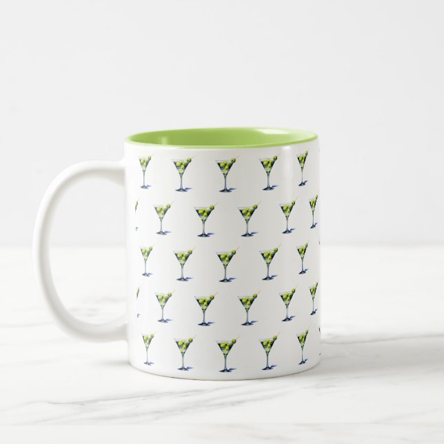 Martini With Olives Two-Tone Coffee Mug (Left)