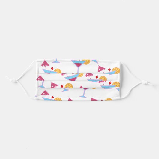 Martini with Umbrella Glasses Adult Cloth Face Mask (Front, Folded)