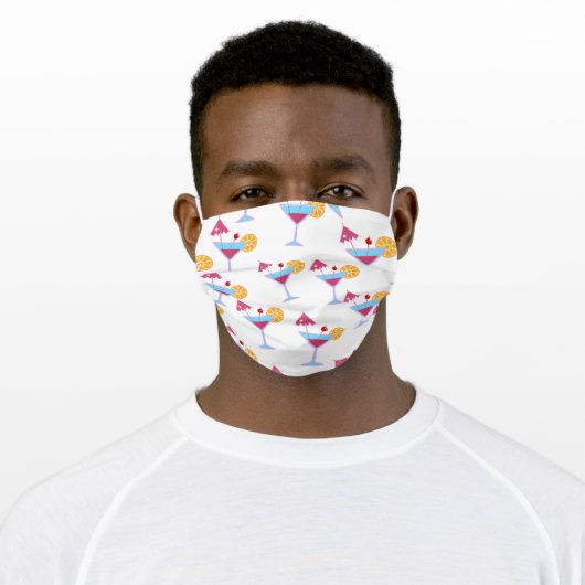 Martini with Umbrella Glasses Adult Cloth Face Mask (Worn)