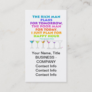 MARTINI ZEN - Plan for Happy Hour Business Card