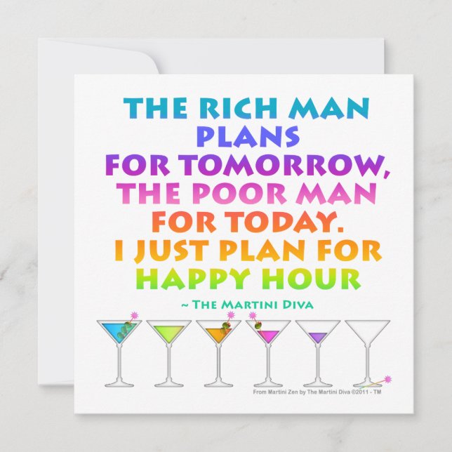 MARTINI ZEN - Plan for Happy Hour Invitation (Front)