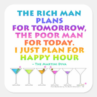 MARTINI ZEN - Plan for Happy Hour Sticker