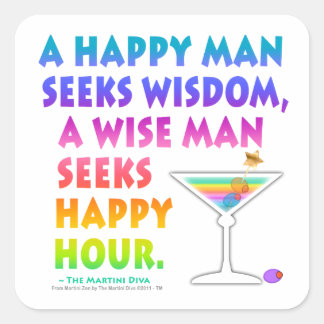 MARTINI ZEN: Wise Man Seeks Happy Hour Sticker