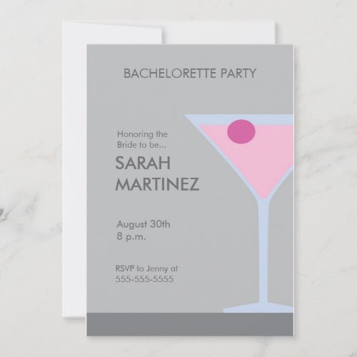 martinipink Honoring the Bride to be Augus Invitation