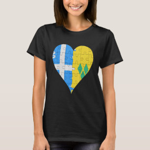 Martiniquais Saint Vincentian Flag Heart T-Shirt