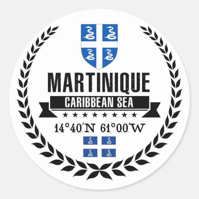 Martinique Classic Round Sticker (Front)