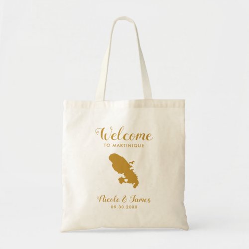 Martinique Destination Wedding Welcome Bag Gold Tote Bag