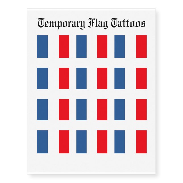 Martinique Flag Temporary Tattoos (Front)