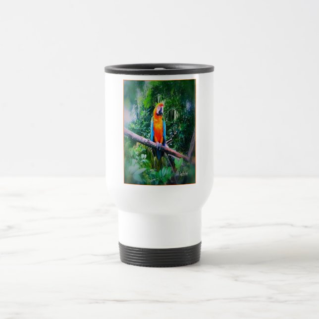 Martinique Macaw Travel Mug (Center)