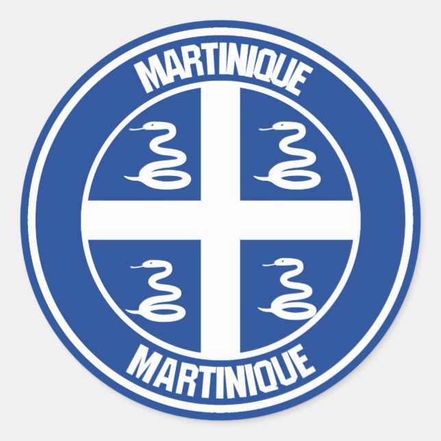 Martinique Round Emblem Classic Round Sticker (Front)